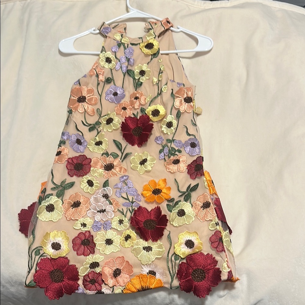 Children’s size M Floral Embroidered Halter Dress